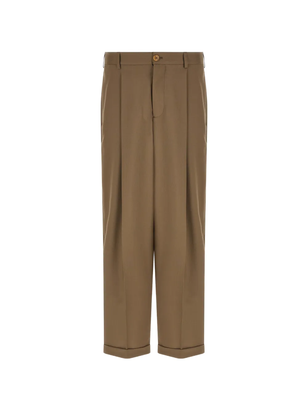 

Плиссированные брюки широкого кроя Marni, коричневый