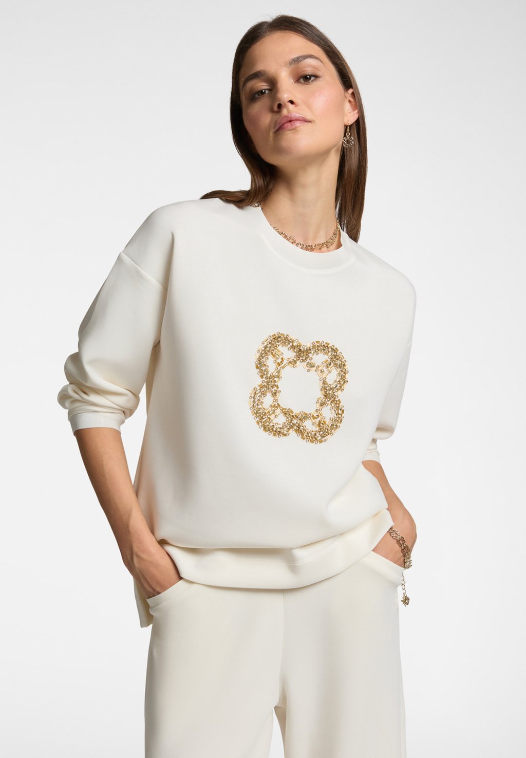 

Толстовка RICAMO MONOGRAM Elena Mirò, белый