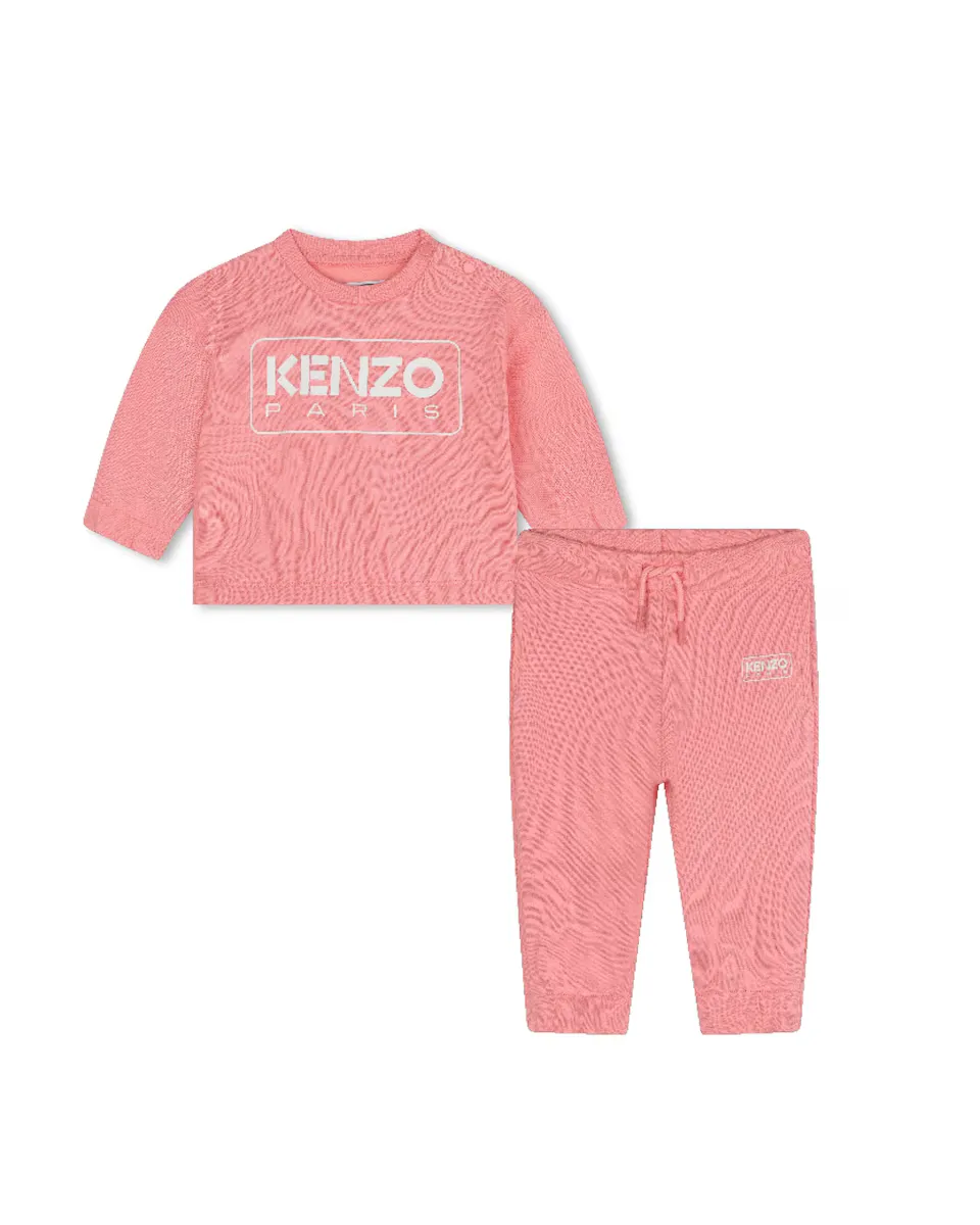 

Комплект из 2 предметов для девочки с логотипом спереди Kenzo Kids, коралловый