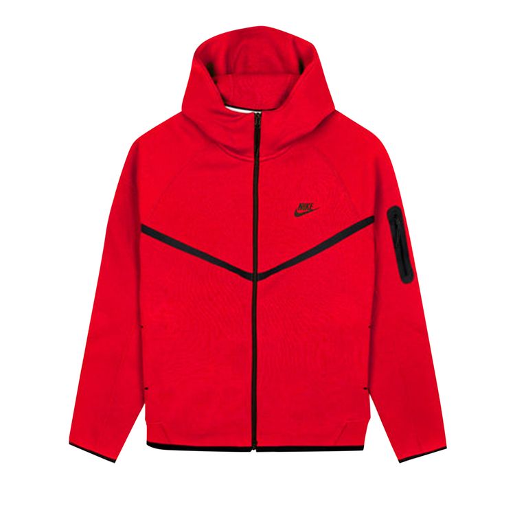 

Худи Nike Tech Full Zip Windrunner Hoodie 'Gym Red/Black', красный