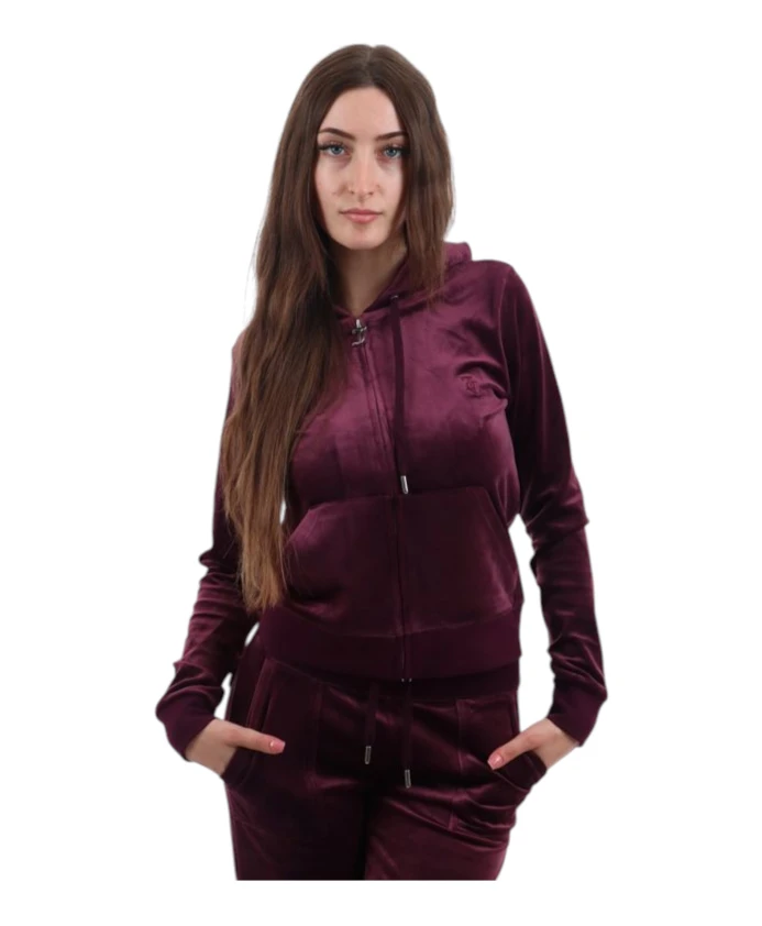 

Худи из хлопкового бархата Juicy Couture, фиолетовый
