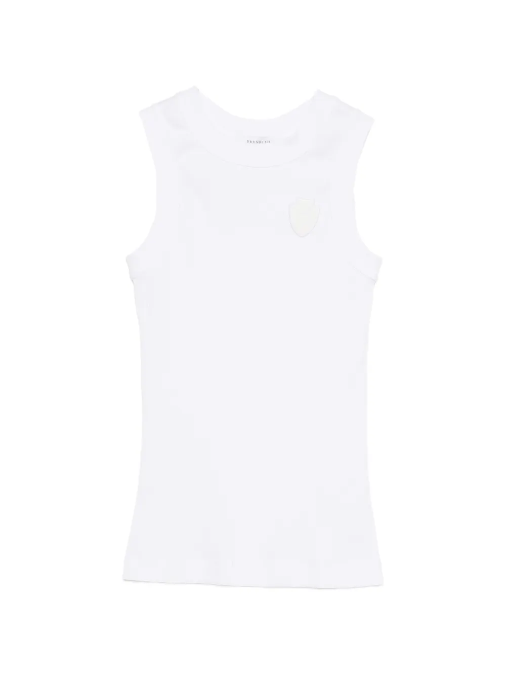 

Топ с ребристой аппликацией Brunello Cucinelli, белый