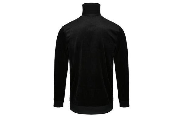 Куртка originals casual sports stand collar stripe jacket black Adidas, черный — фото 2