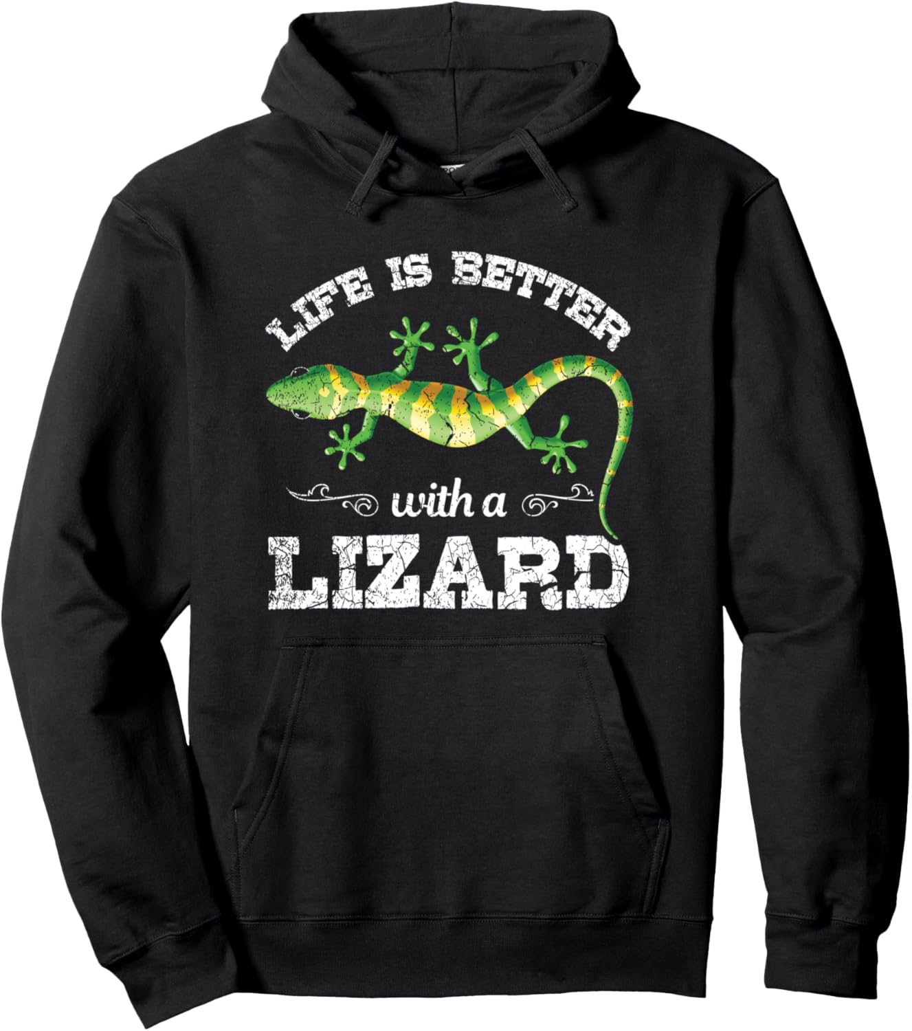 

Толстовка с изображением ящерицы и геккона - Жизнь лучше с ящерицей My Lizard Gifts Co Pets, черный