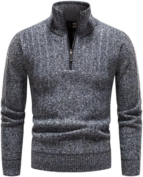 Мужской свитер на осень и зиму, вязаный, с длинным рукавом, slim fit