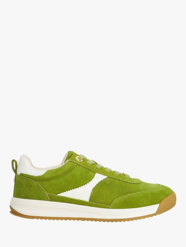 Elsea Lace-Up Suede Trainers Dune London, Green/Multi
