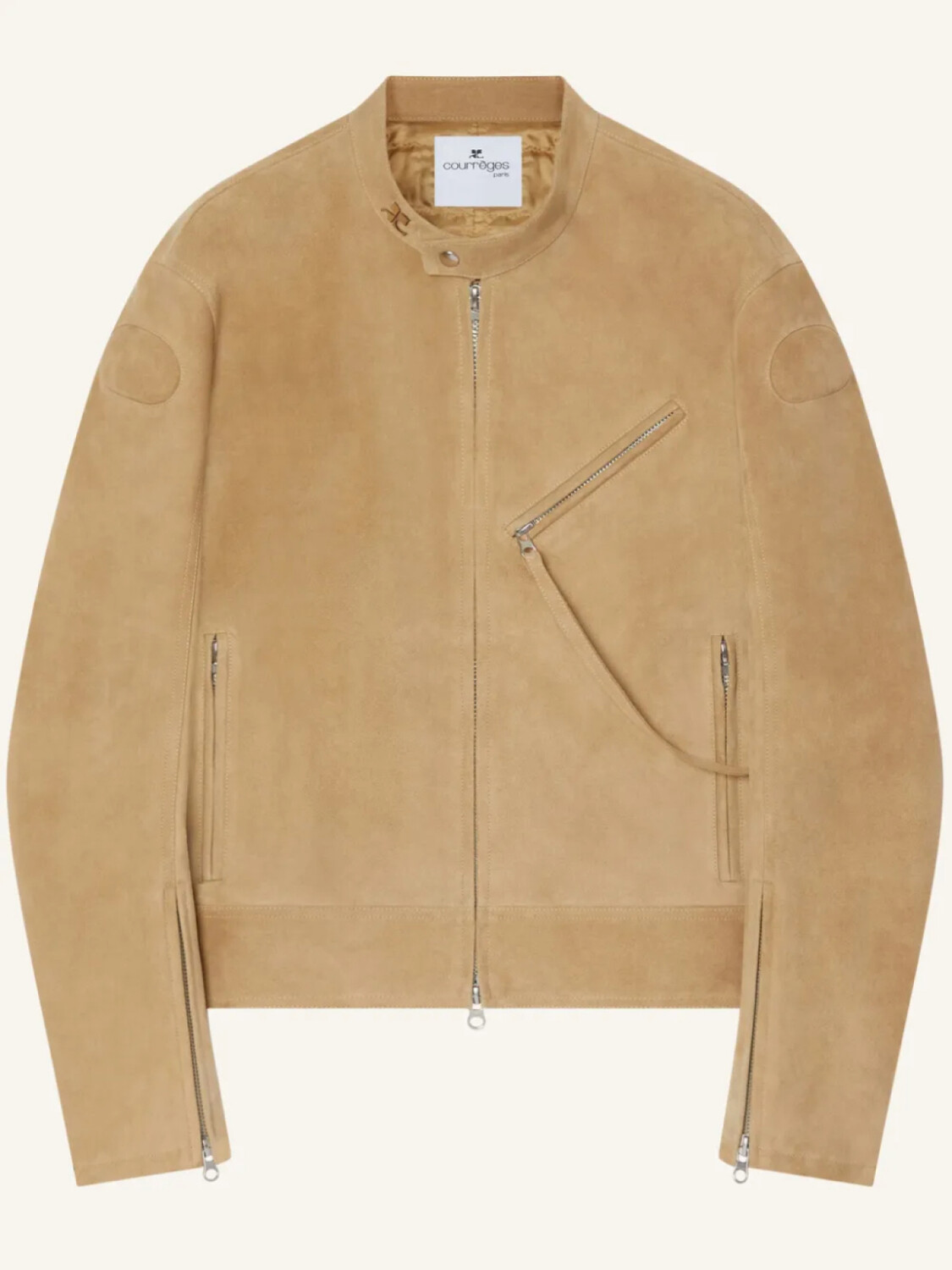 

Courrèges кожаная куртка на молнии, коричневый