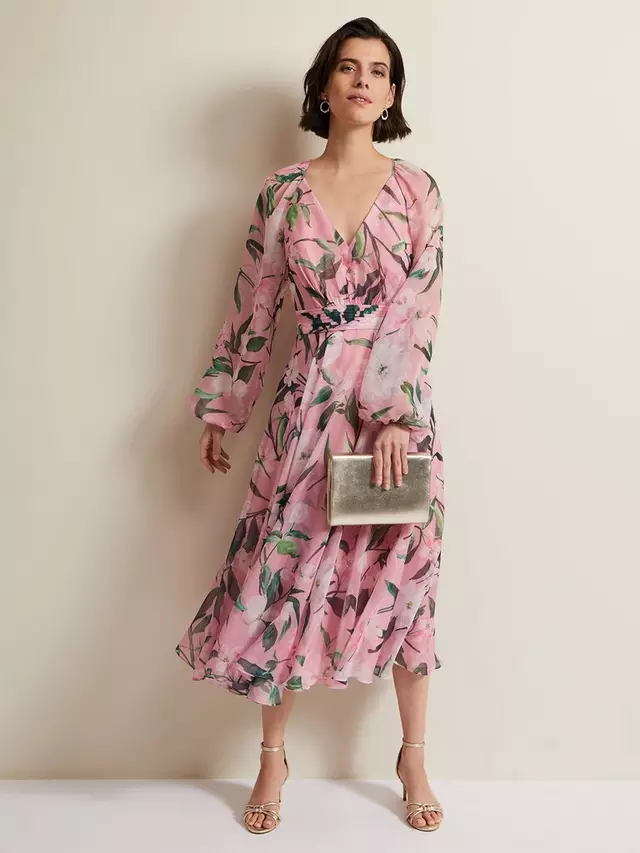 

Платье Phase Eight Lina Floral Midi, цвет pink/multi