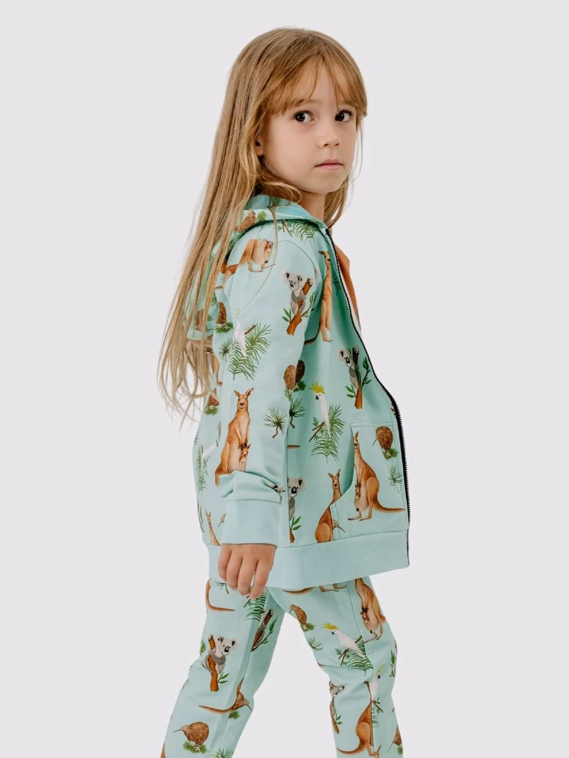 Толстовка на молнии 'Walkiddy - Australian Animals Sweat Jacket' Walkiddy, Pastel Blue — фото 2