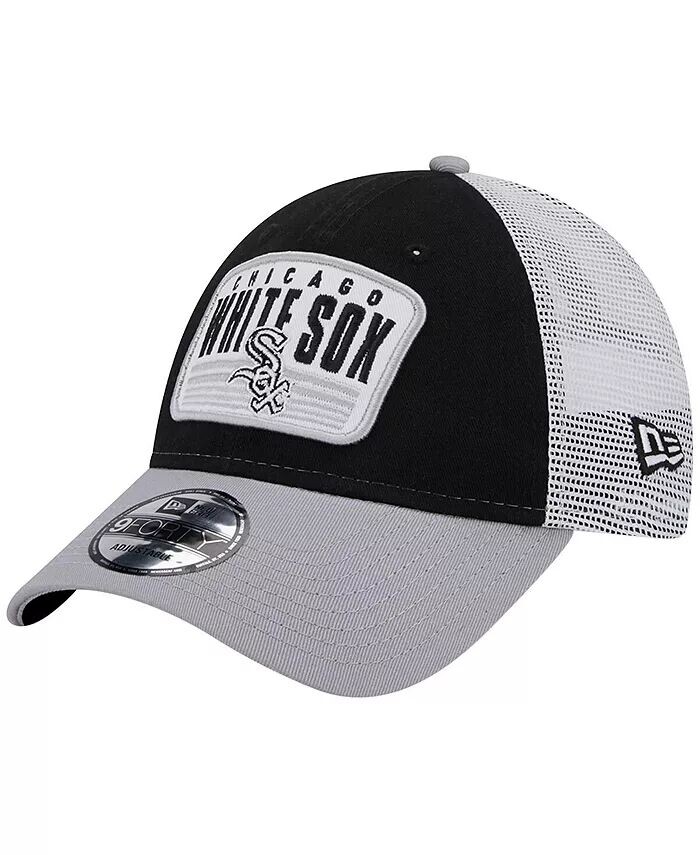 

Мужская черная бейсболка Chicago White Sox с двухцветной нашивкой 9FORTY Snapback New Era
