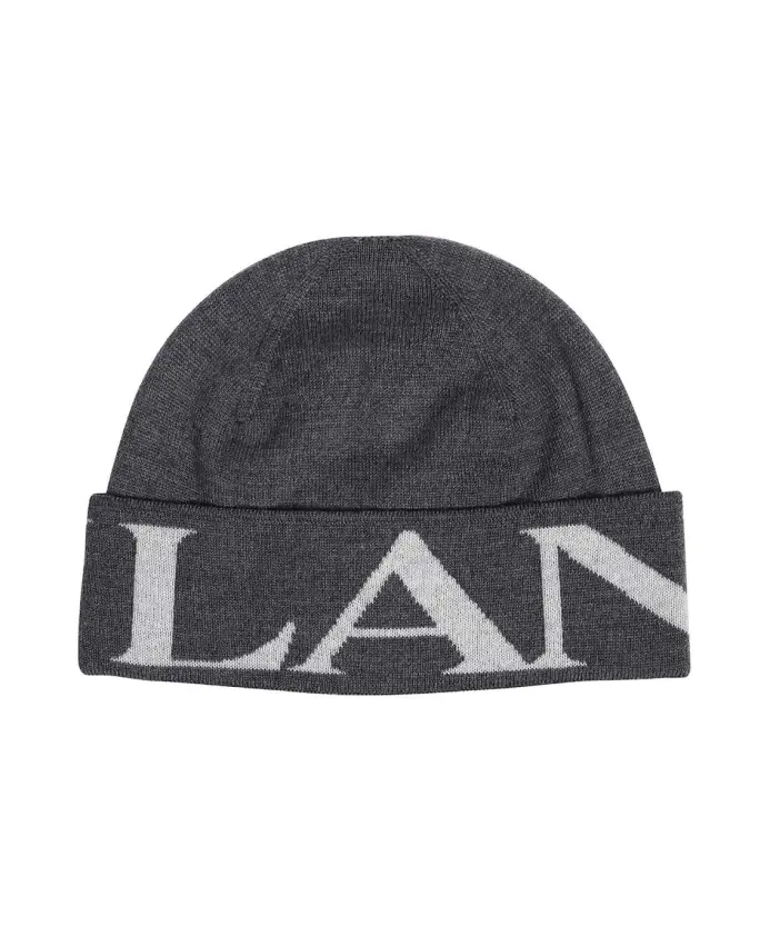

Шерстяная шапка с логотипом Lanvin, серый