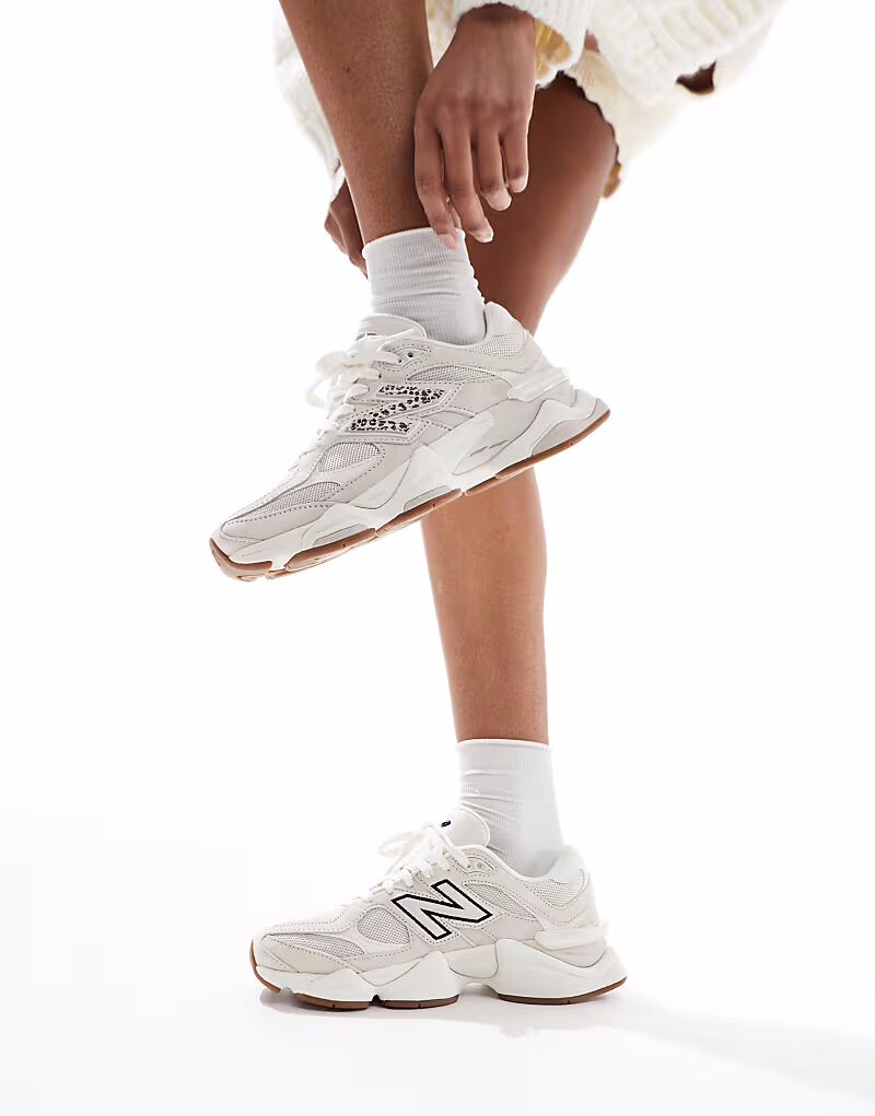 New Balance 9060 бежевого цвета с леопардовым принтом - эксклюзивно для ASOS — фото 3