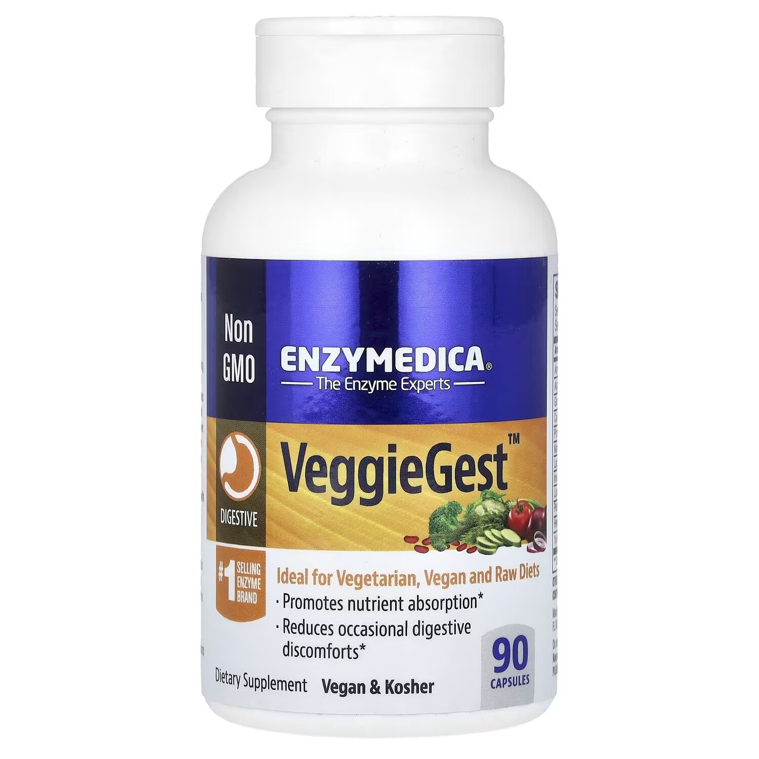 

Добавка Enzymedica VeggieGest, 90 капсул
