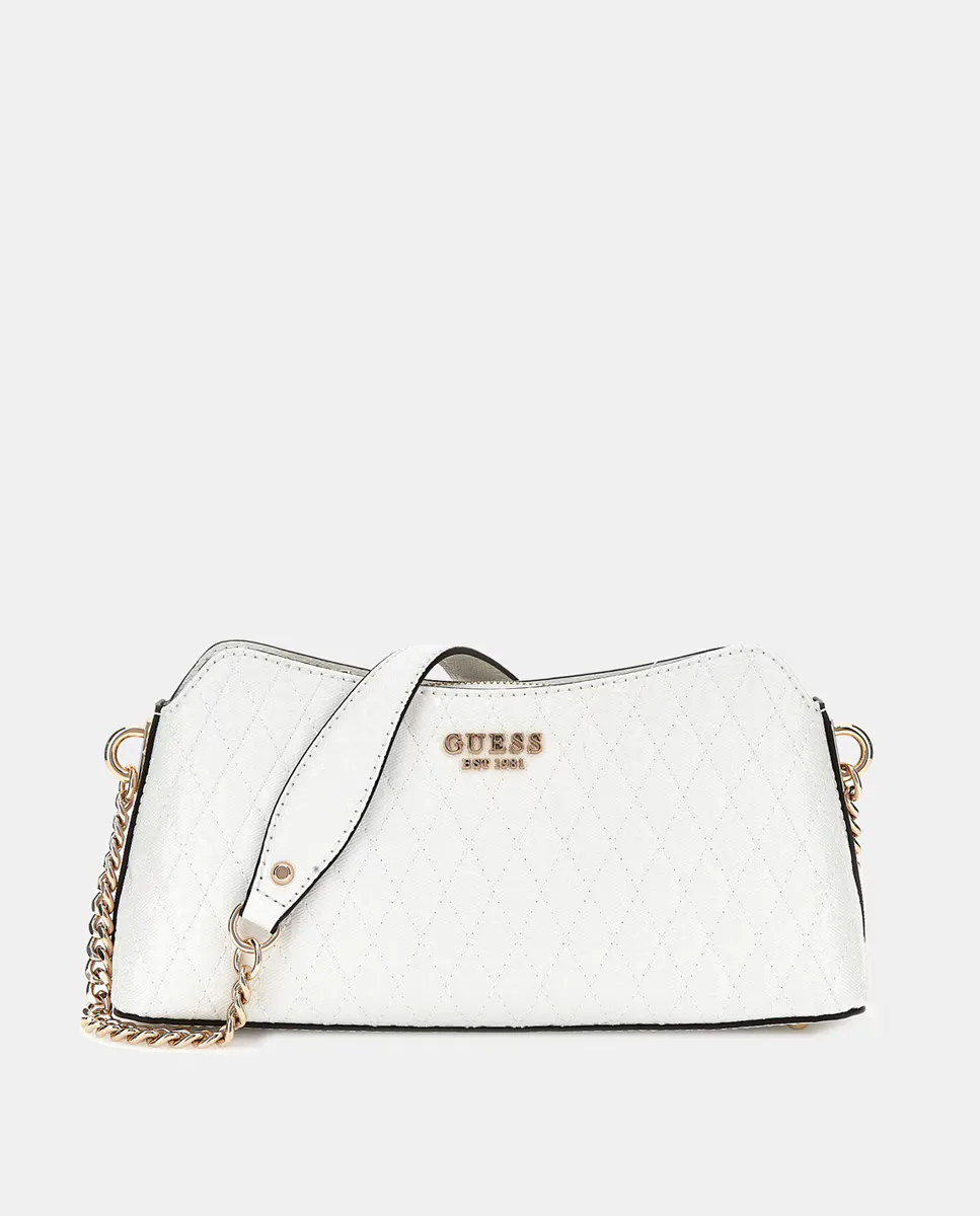 

Сумка на плечо на молнии и металлической ручке Guess, белый