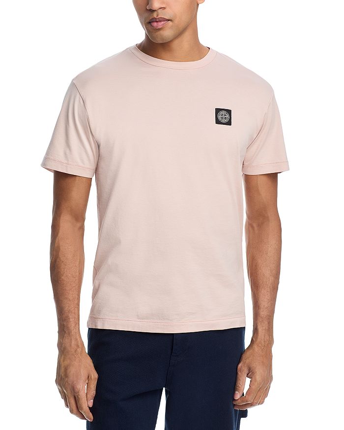 

Футболка с нашивкой на груди Stone Island, розовый