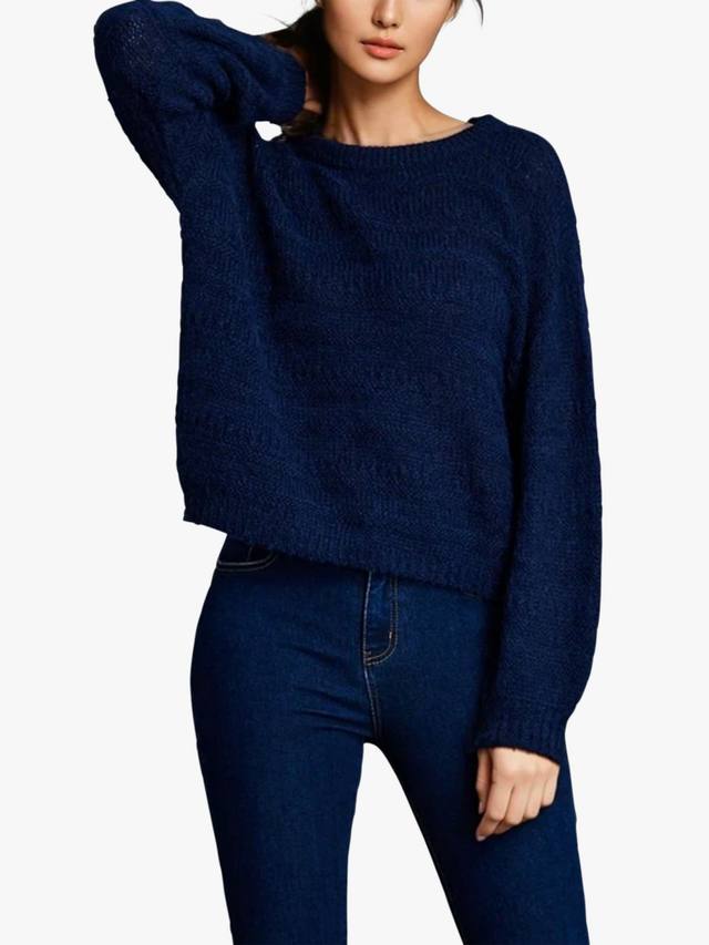 

Альпака укороченный объемный джемпер EAST 42ND, Navy