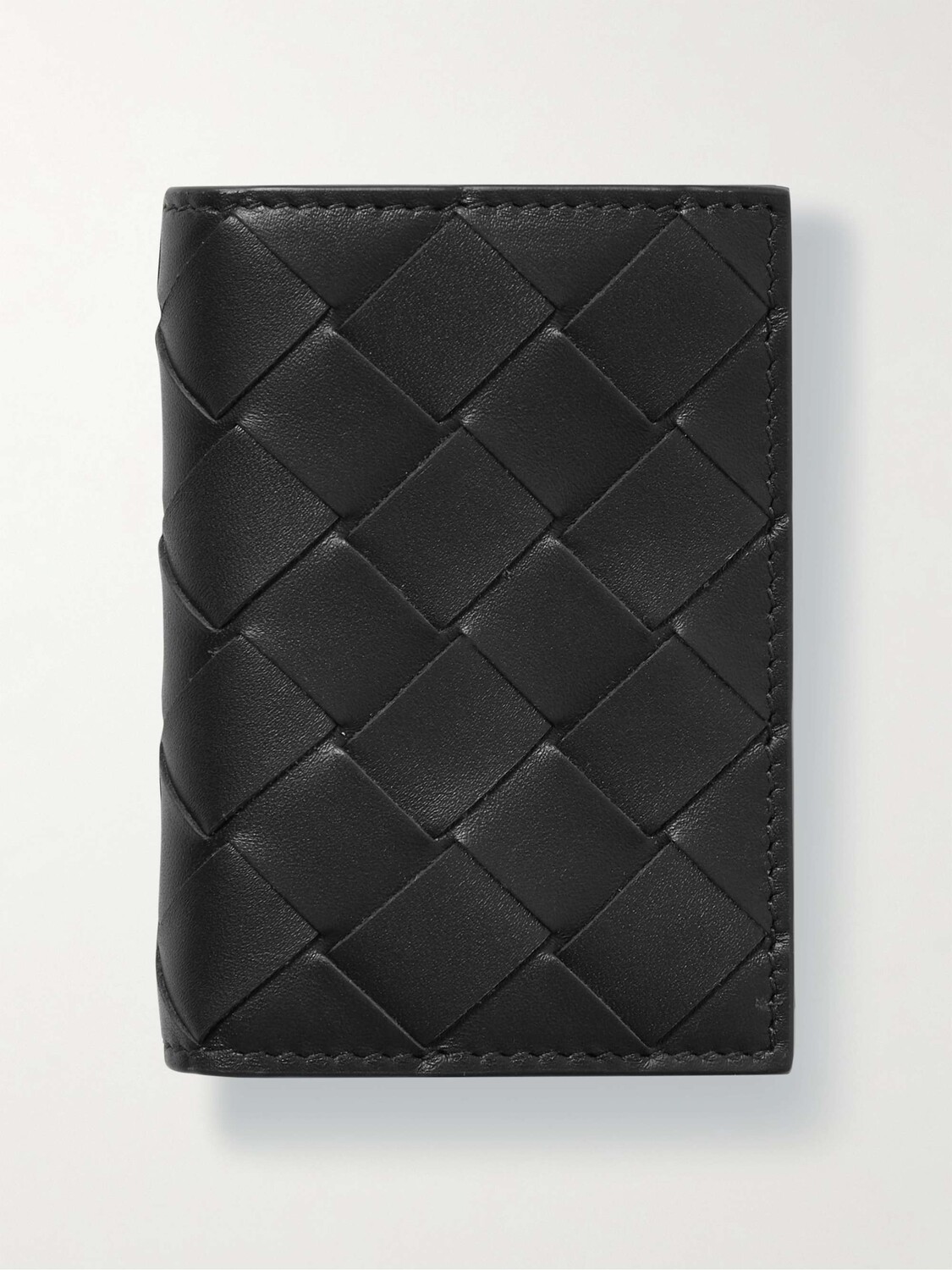 

Кожаный кошелек Trifold Intrecciato BOTTEGA VENETA, черный