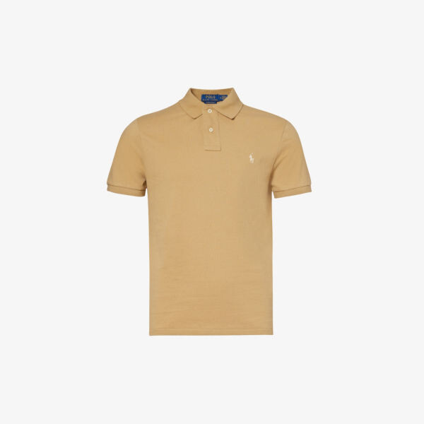 

Рубашка-поло узкого кроя из хлопка с вышитым логотипом Polo Ralph Lauren, цвет cafe tan