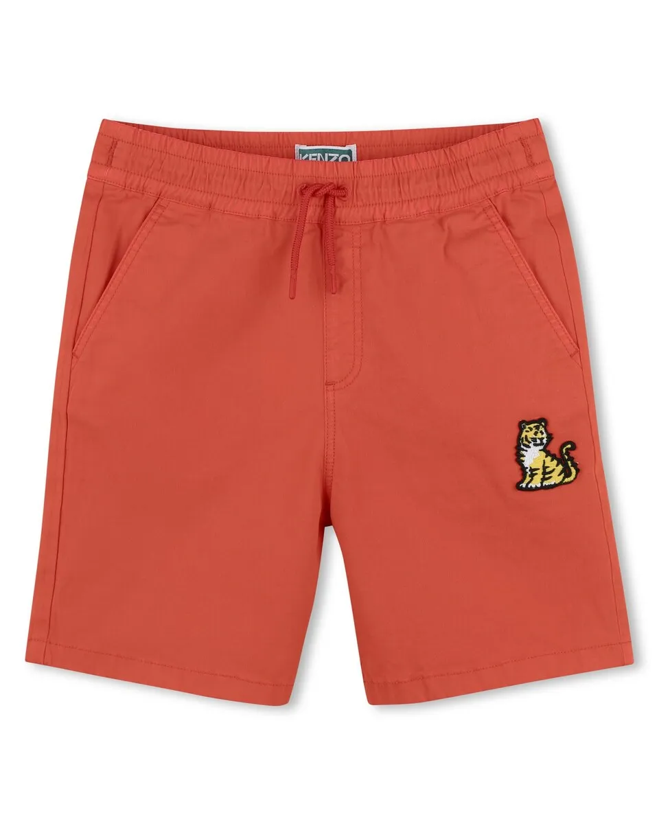 

Однотонные бермудские шорты для мальчика со шнурком Kenzo Kids, красный
