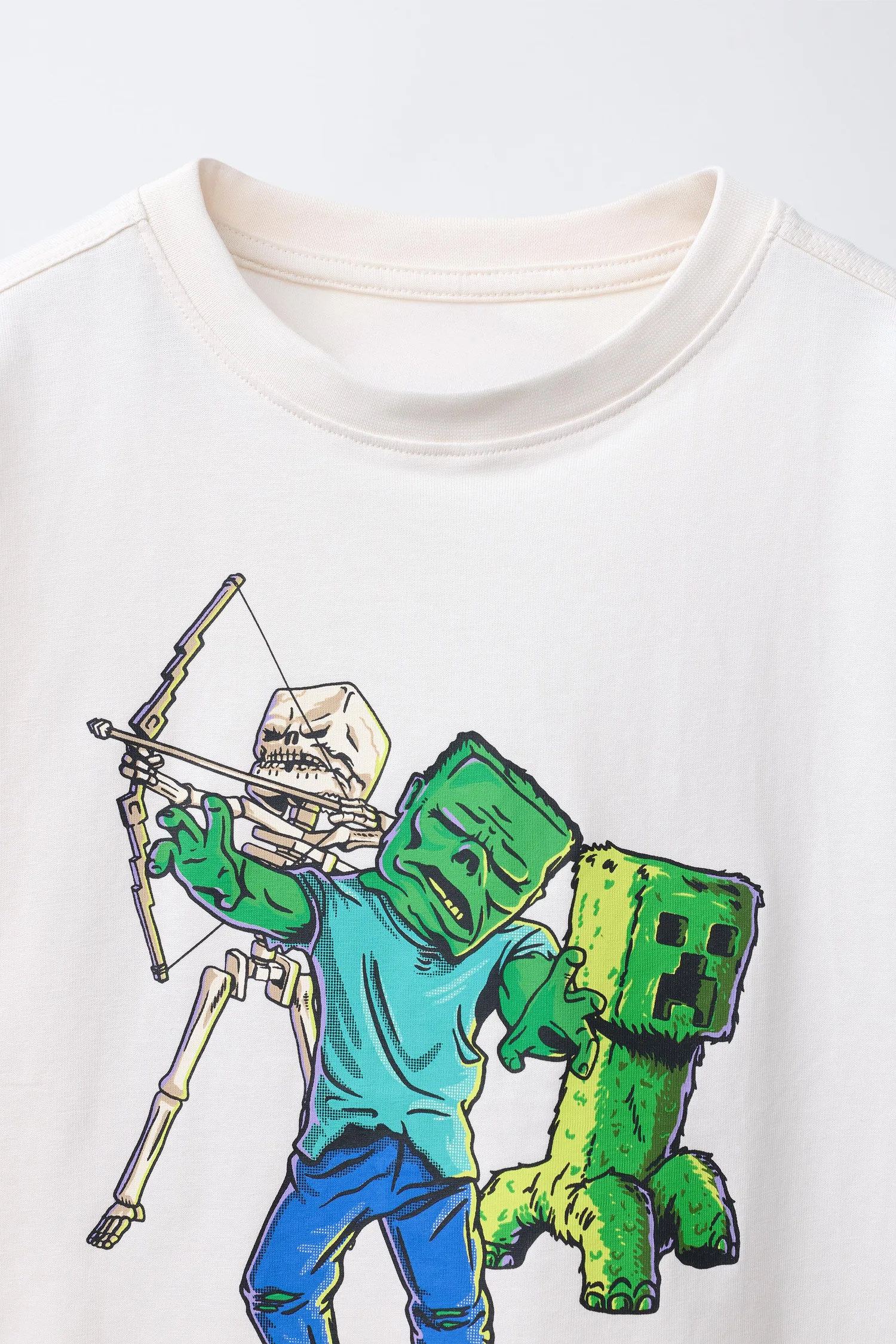 Minecraft mojang ab.  футболка с принтом Zara, светло-бежевый — фото 3