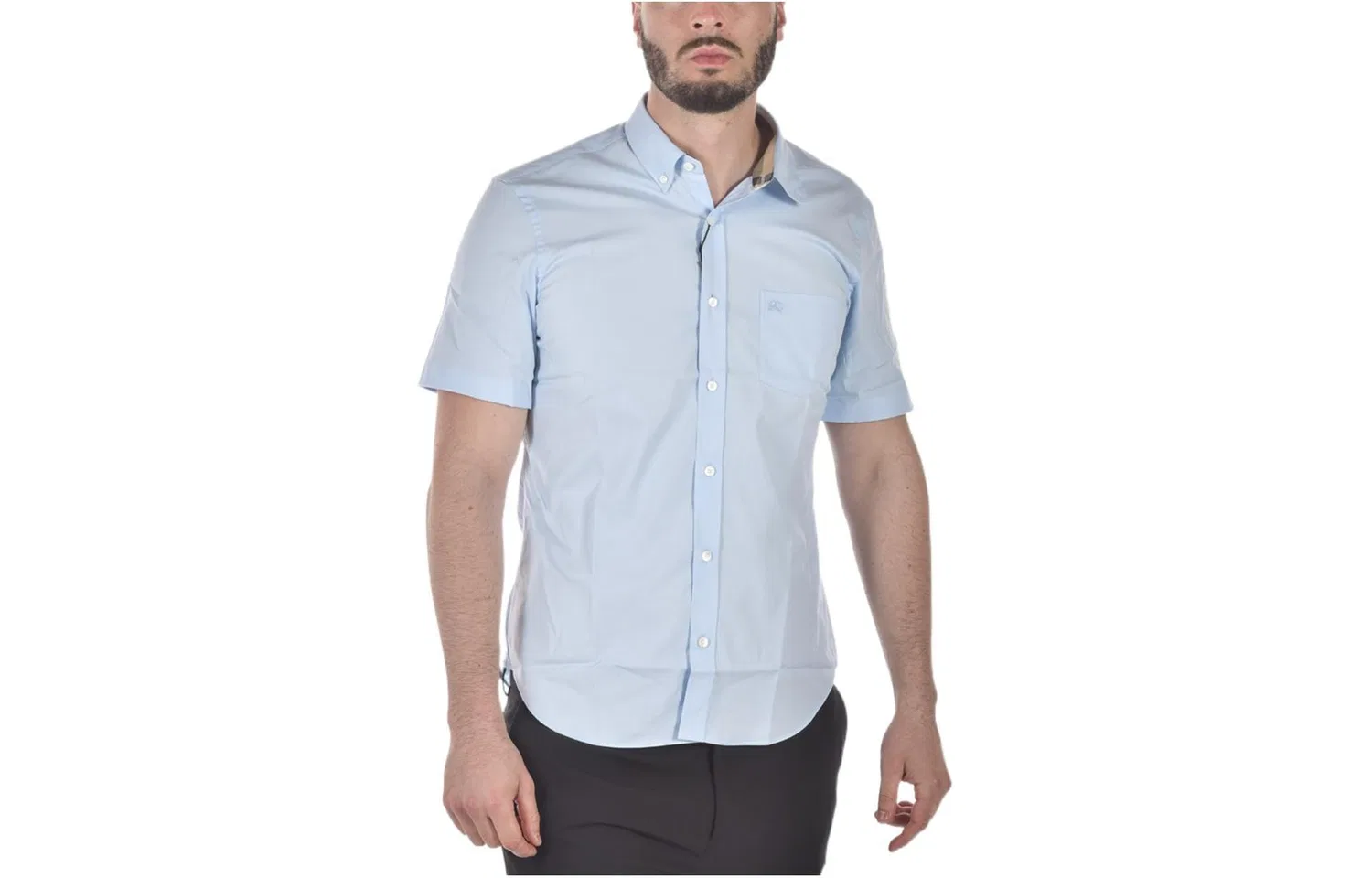 Рубашка мужская Burberry Moderate, с отложным воротником, синий