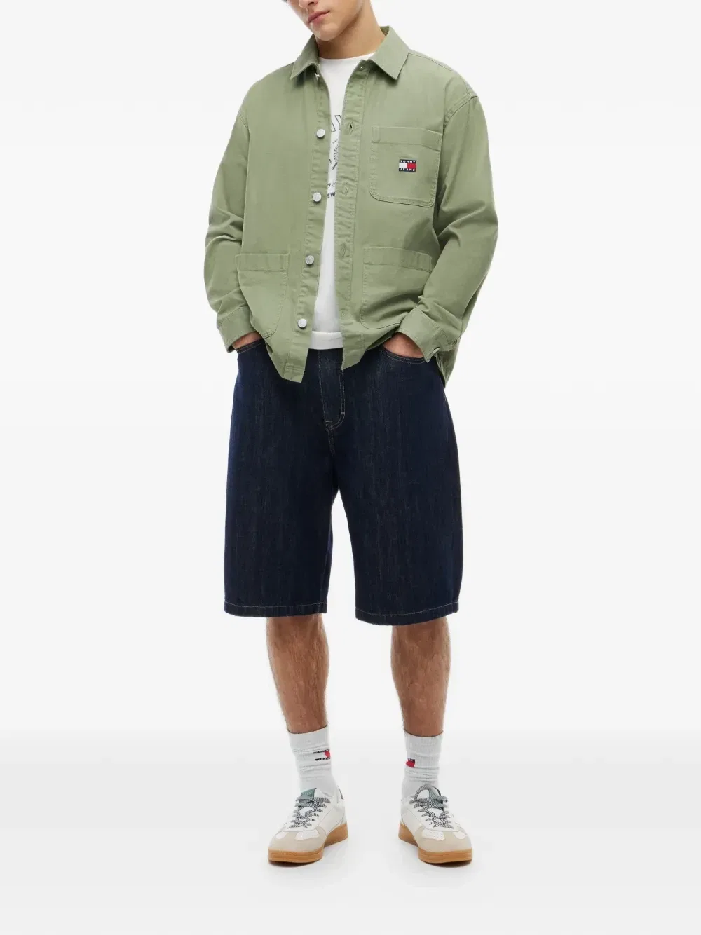 Рубашка с нагрудным карманом и логотипом-нашивкой Tommy Hilfiger, зеленый — фото 2