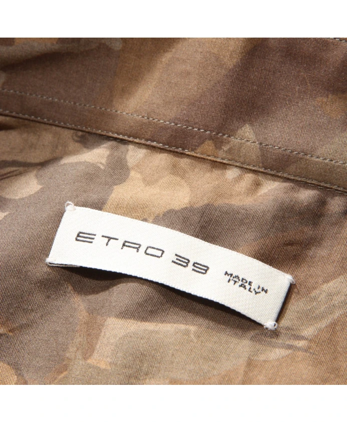 Приталенная хлопковая рубашка Etro, мультиколор — фото 4
