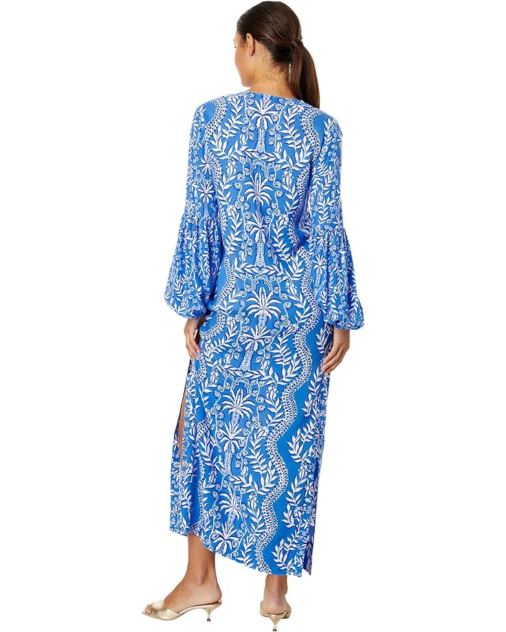 

Платье Lilly Pulitzer Laurelie Long Sleeve Maxi, цвет Abaco Blue Have It Both Rays Engineered Woven Maxi