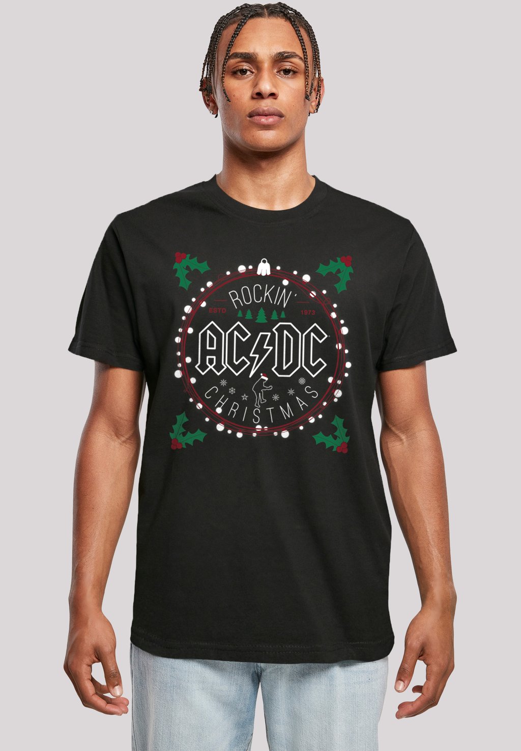 

Футболка с принтом ACDC CHRISTMAS WEIHNACHTEN F4NT4STIC, черный