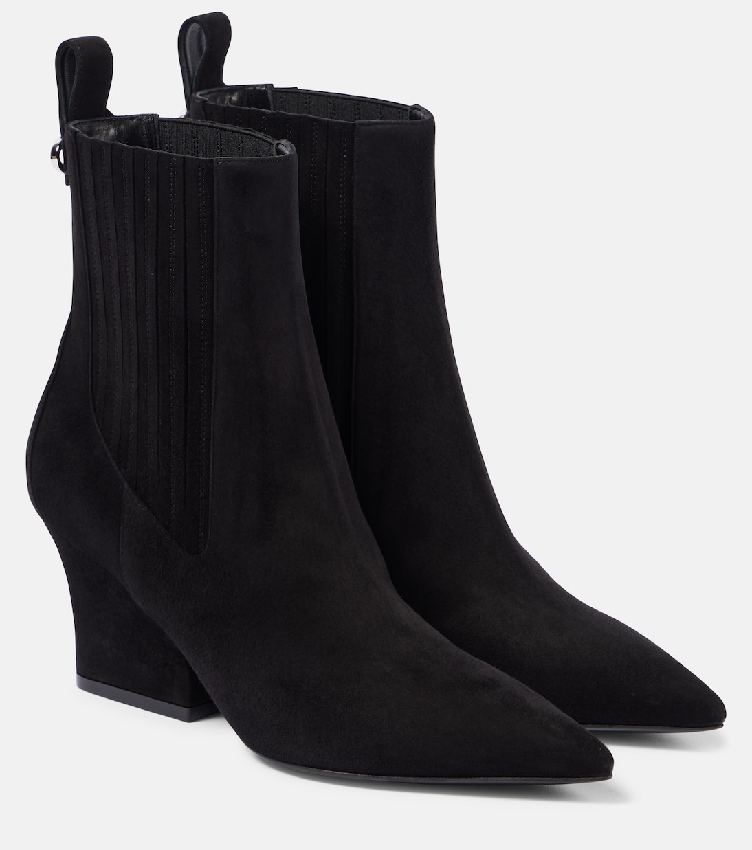 Замшевые ботильоны VLogo Lockette Valentino Garavani, Nero