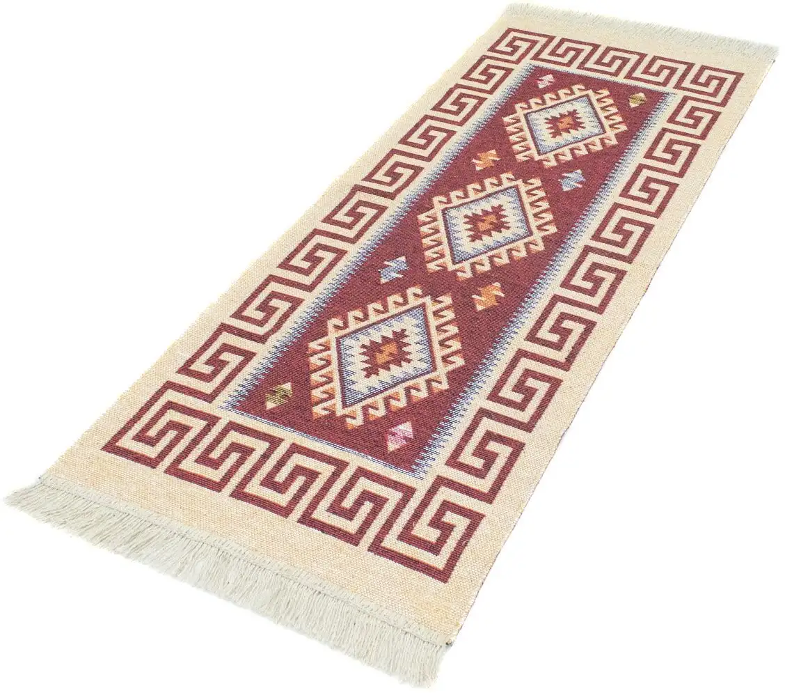 

Ковер Morgenland из шерсти "Kilim Carpet Phoenix", прямоугольный, чистый хлопок 80х150 см, красный