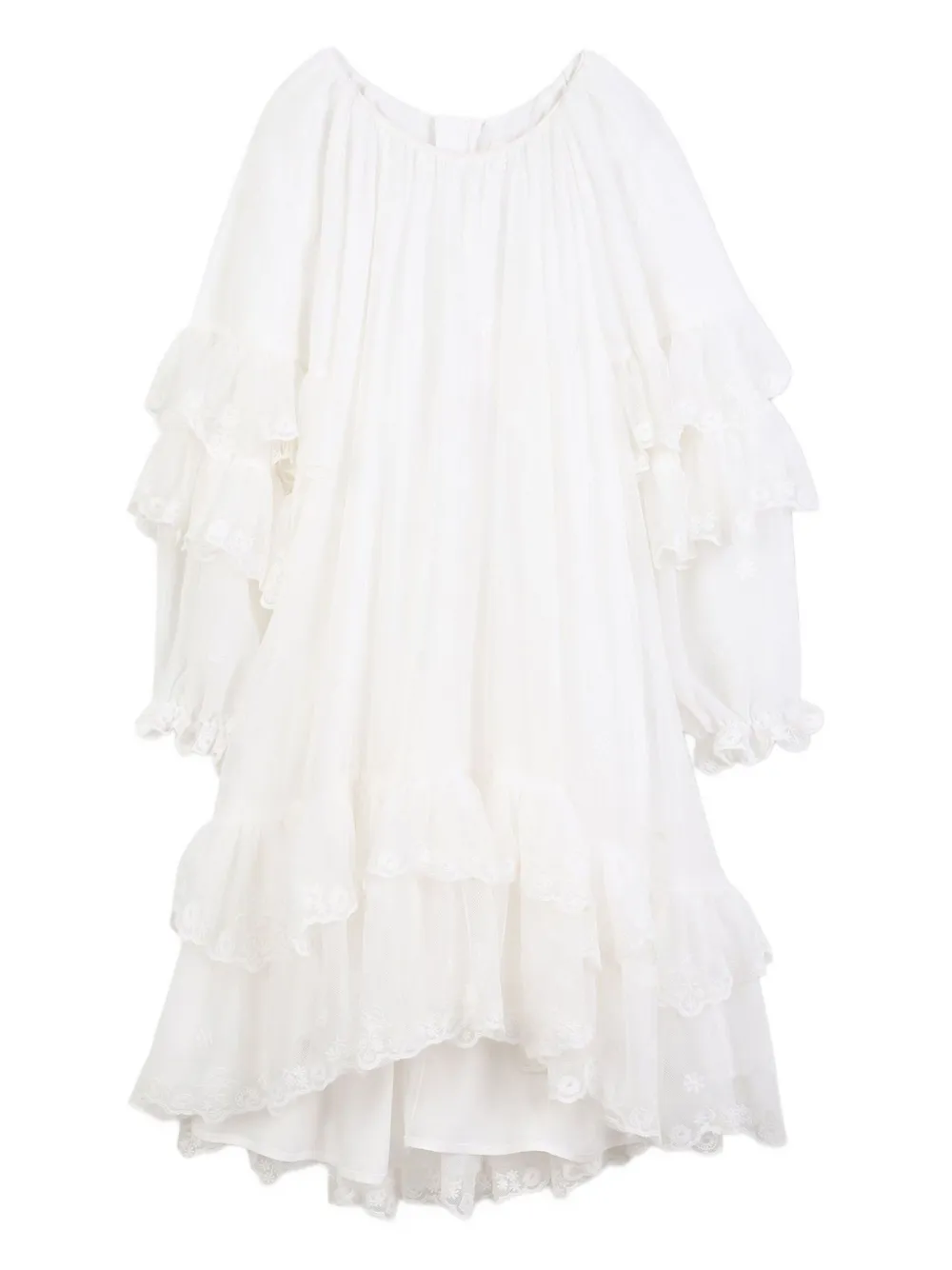 

Платье с оборками Chloé Kids, белый