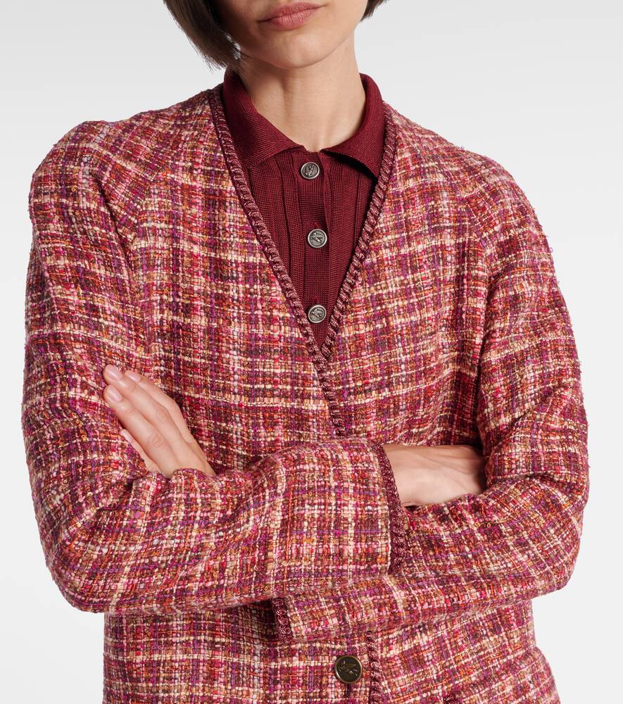 Пальто из клетчатой хлопковой и шерстяной ткани Etro, Var Multicolor F.do Bordeaux — фото 4