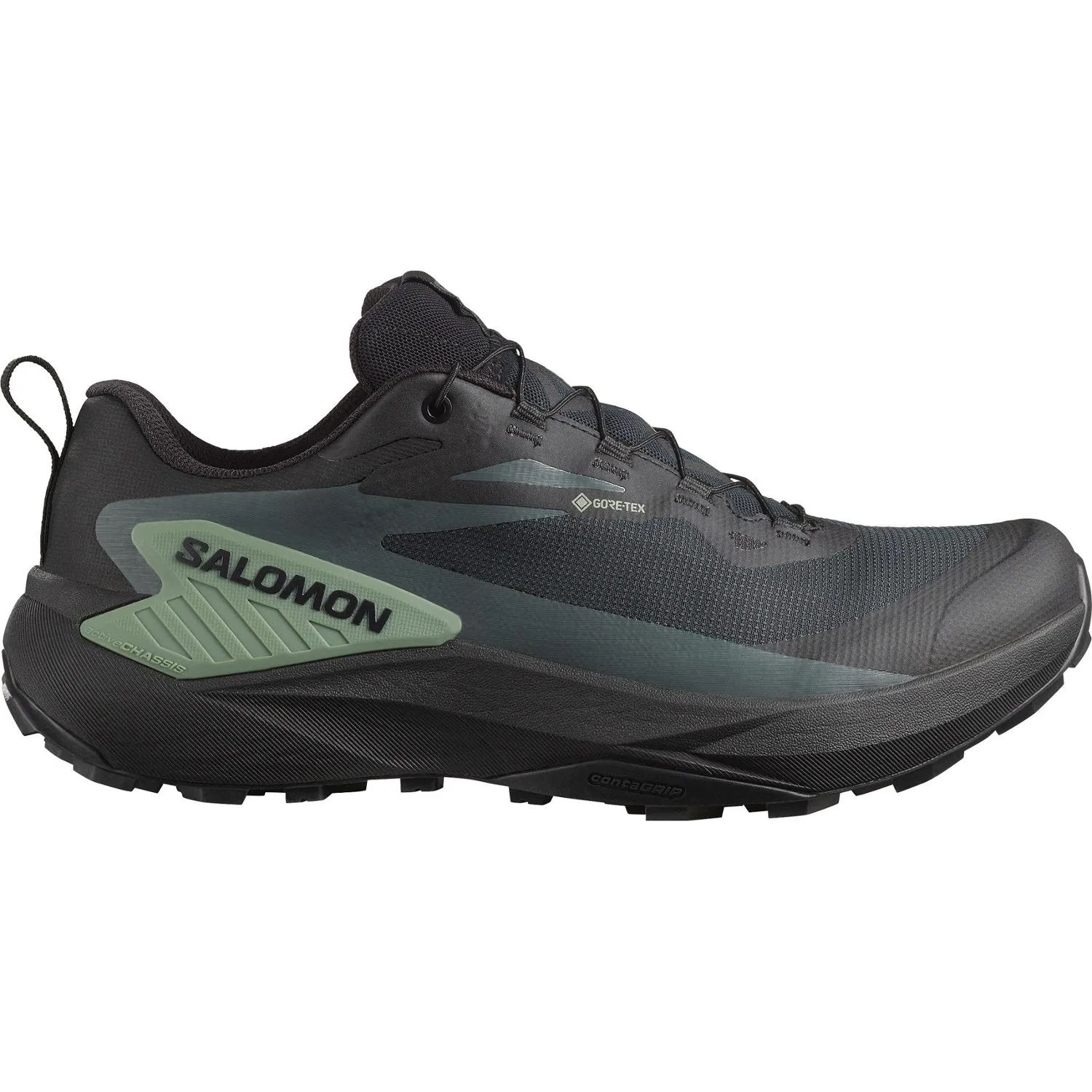 

Мужские трейловые кроссовки Genesis GTX Salomon, Black/Agave Green/Urban Chic