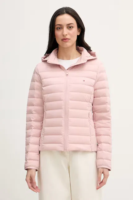 Куртка пуховая короткая стеганая Tommy Hilfiger, розовый