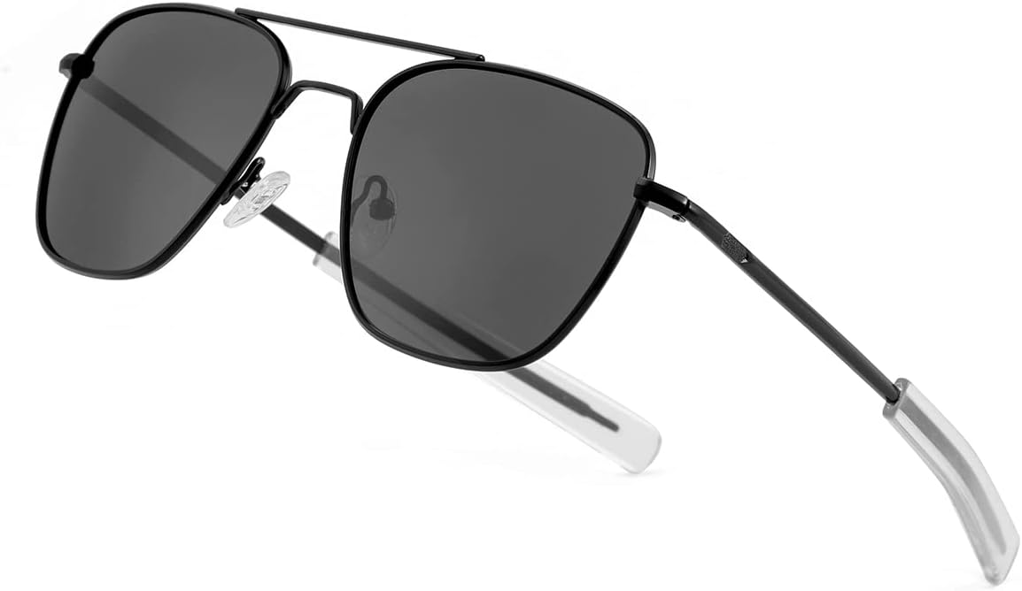 

Мужские поляризованные солнцезащитные очки-авиаторы JOVAKIT в стиле ретро, ​​милитари, пилотские, с заушниками типа "штык" и защитой от УФ-излучения UV400, A4 Black/Grey