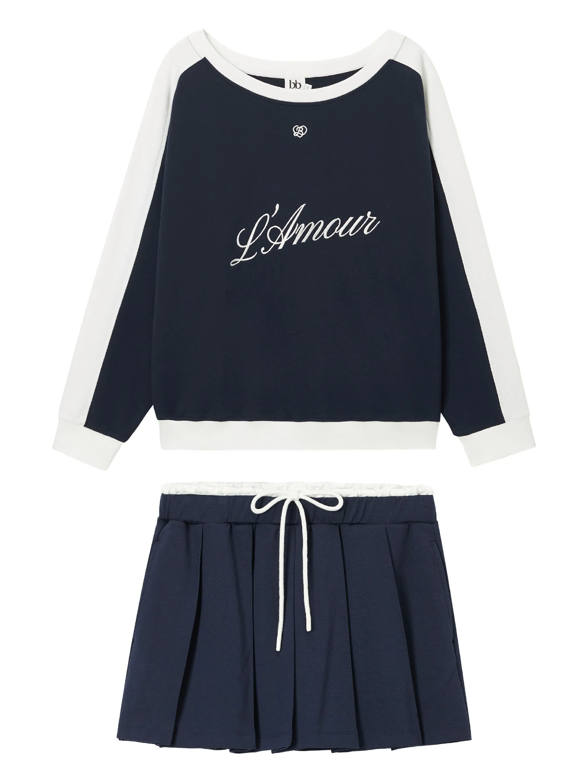 

Комплект из топа и юбки с вышивкой B+Ab, синий