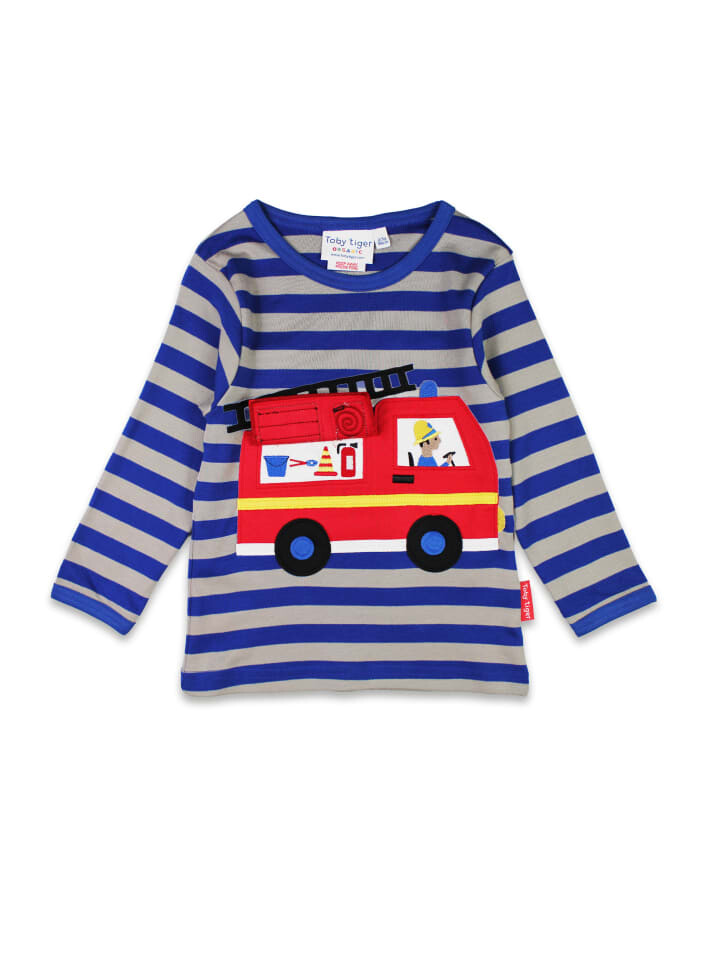 

Футболка Toby Tiger Langarmshirt mit Feuerwehr Applikation, синий
