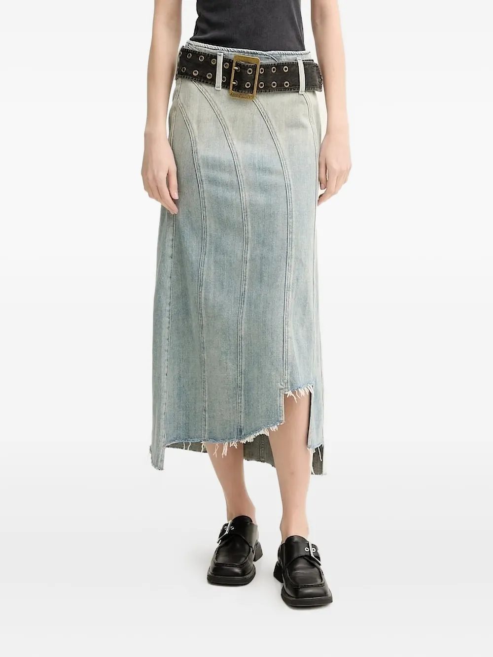 

Джинсовая юбка с бахромой Miss Sixty, синий