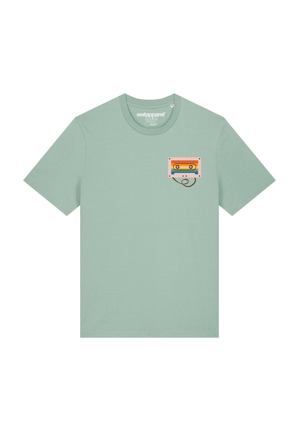

Футболка с принтом RAINBOW CASSETTE watapparel, бирюзовый