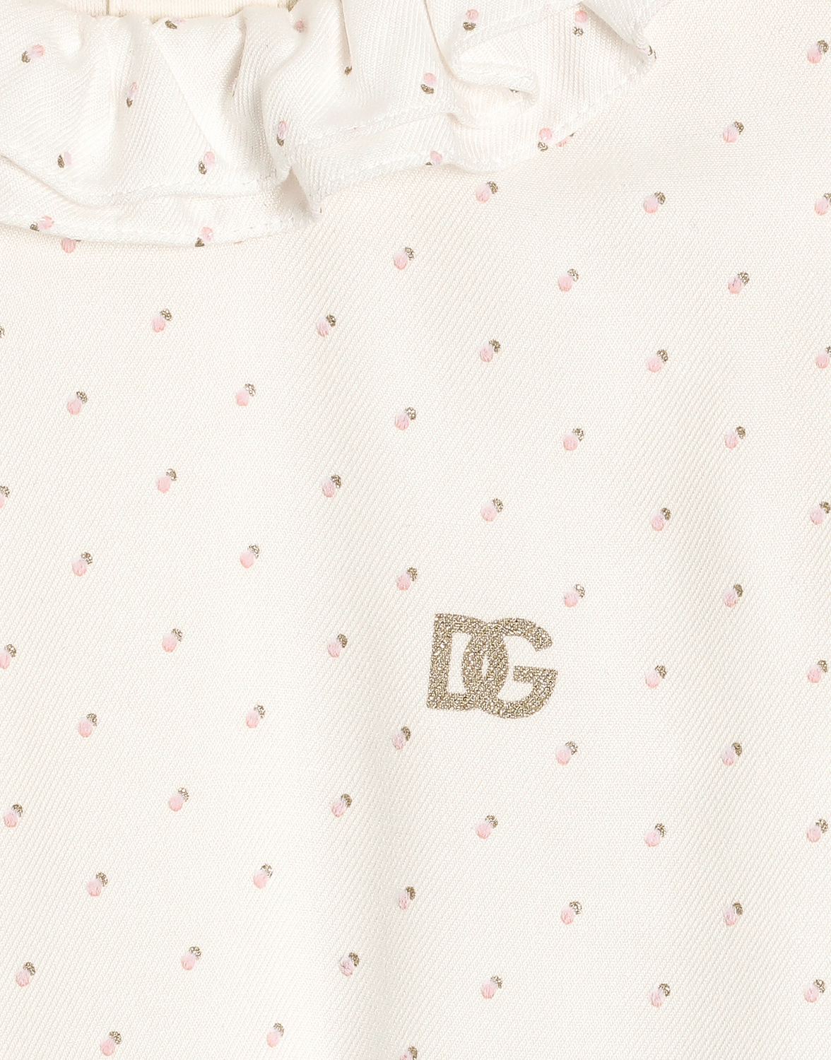 Комбинезон из интерлока в горох Dolce&Gabbana, белый — фото 3