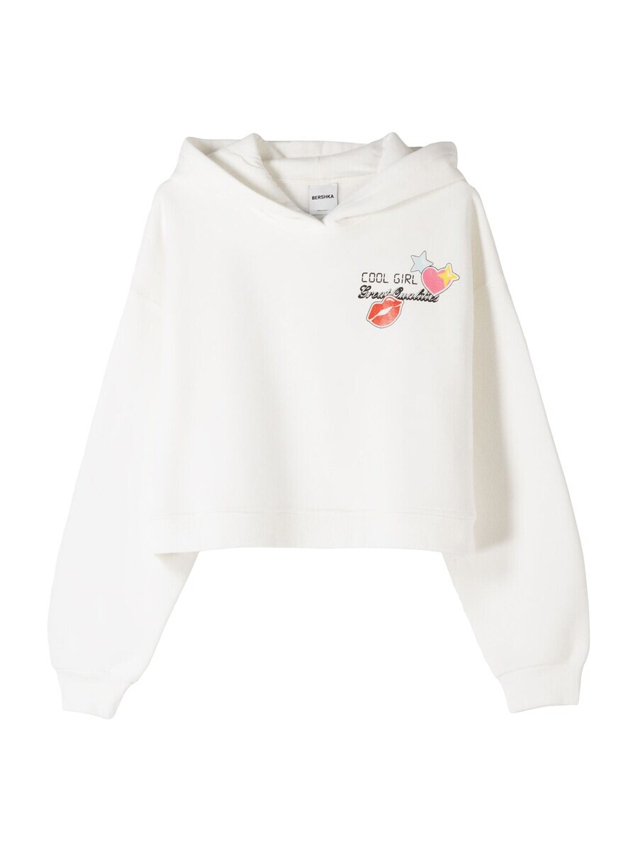 

Толстовка с капюшоном Bershka Sweatshirt, экрю