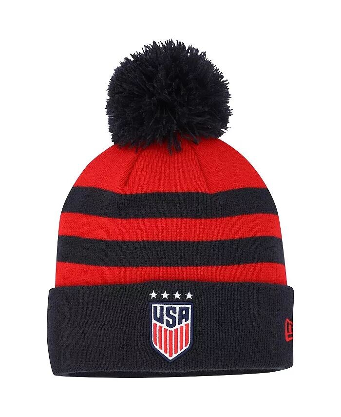 

Мужская красная вязаная шапка USWNT Team с манжетами и помпоном New Era
