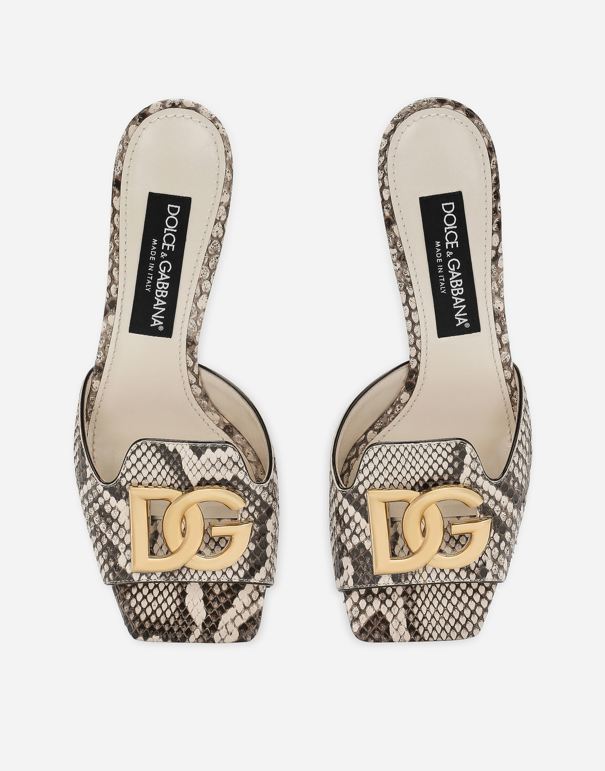 Мюли из кожи питона Dolce & Gabbana, серый — фото 4