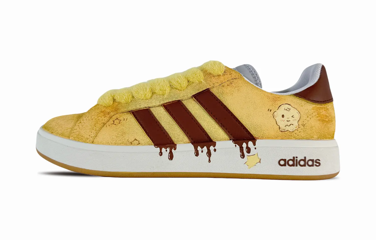 

Кроссовки Grand Court Base 00s JiaYue, Caramel Popcorn, термостойкие, износостойкие, низкие Adidas, ginger желтый