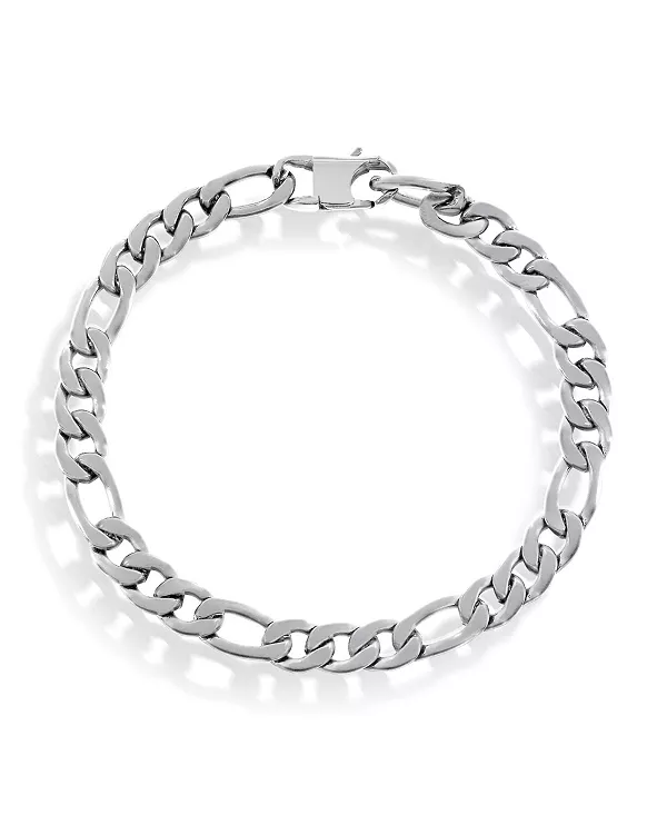 

Браслет-Цепочка Фигаро из нержавеющей стали шириной 7 мм Metallo, silver