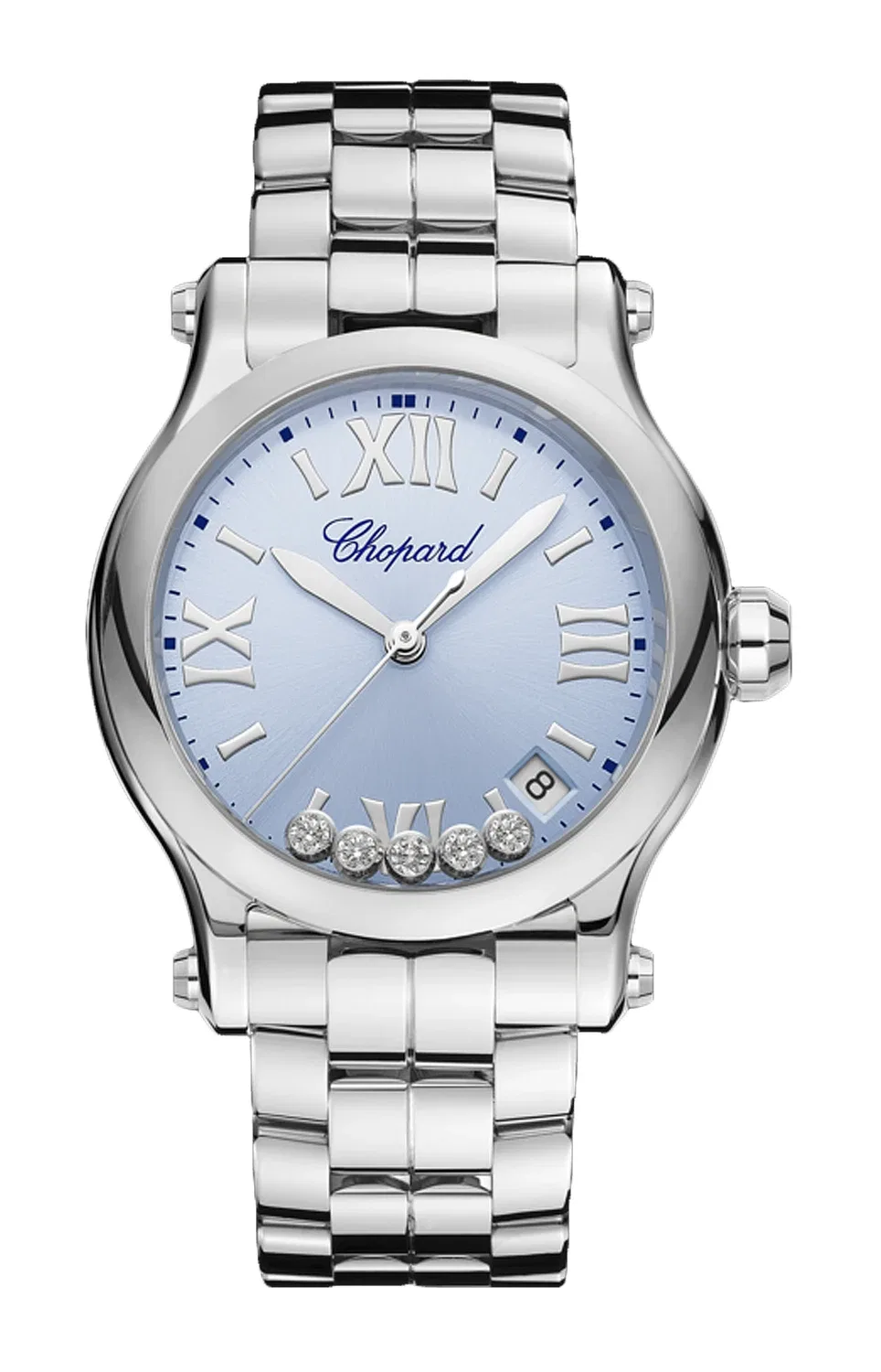 HAPPY SPORT 36 ММ, КВАРЦ, НЕРЖАВЕЮЩАЯ СТАЛЬ, БРИЛЛИАНТЫ - 278582-3008 CHOPARD, черный