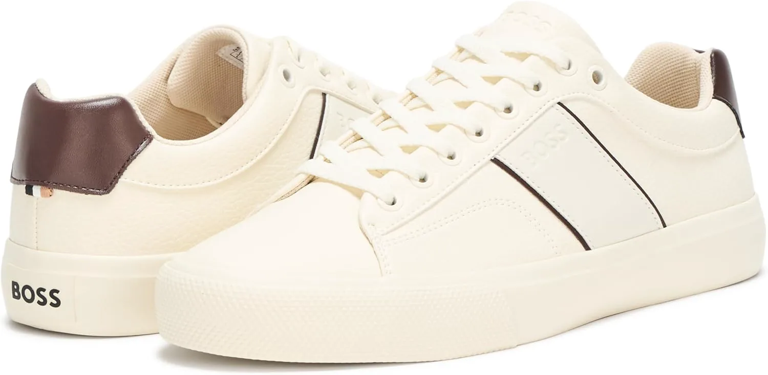 

Мужские кроссовки BOSS Aiden с логотипом, низкие, из кожи, кремовый