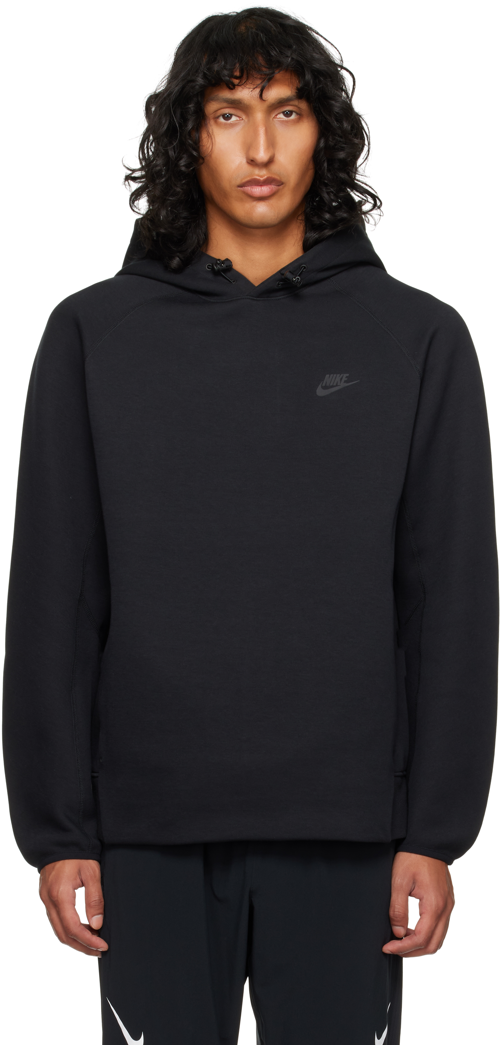 

Черная толстовка с капюшоном Portswear Tech Fleece Nike, черный/черный