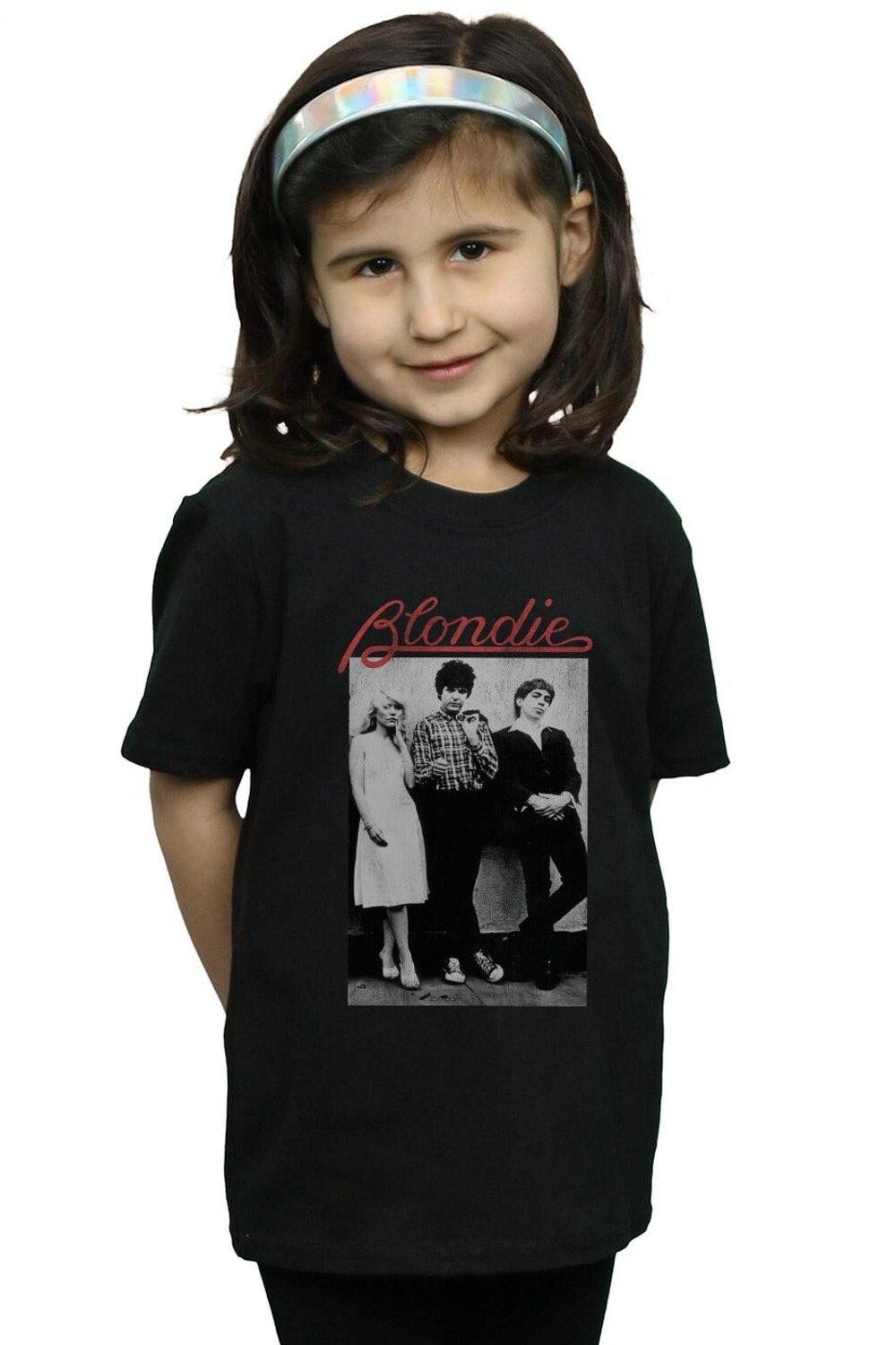 

Хлопковая футболка с потертой полосой Blondie, черный